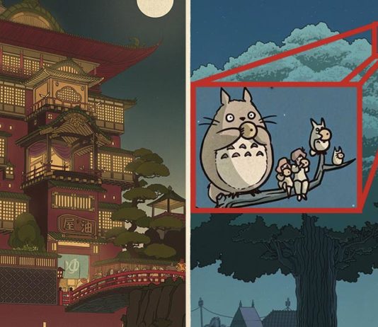 L’univers Miyazaki se fait estampe, offrant ces illustrations splendides
