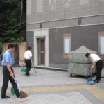 Even the street cleaning looks like an artform in Japan