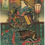 estampe japonaise anonyme geishas cerisiers en fleurs